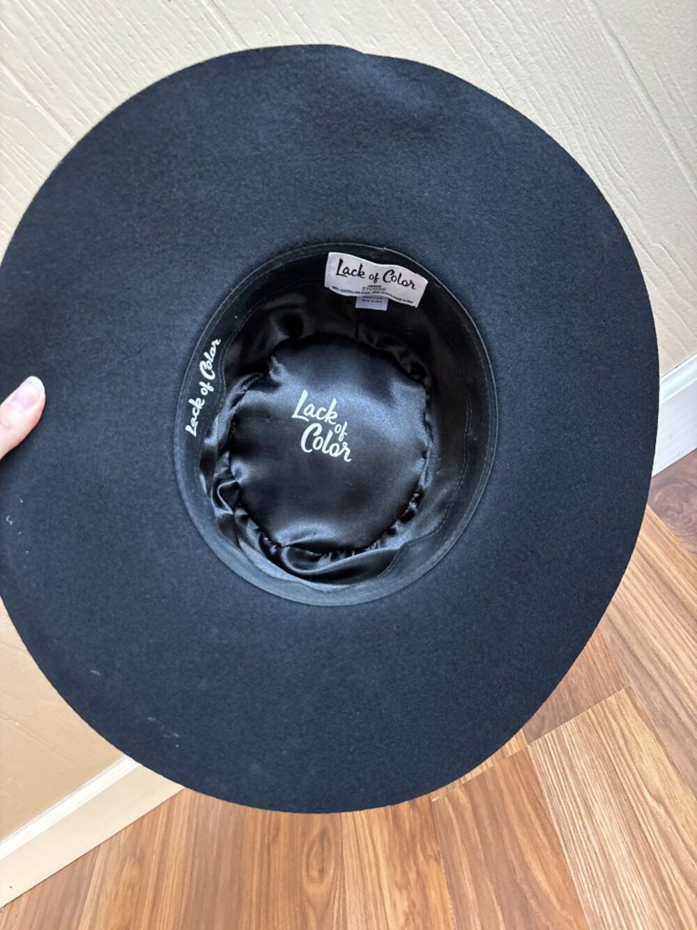 Lack of Color Celestial Black Australian Wool Boater Hat - Picture 9 of 11
